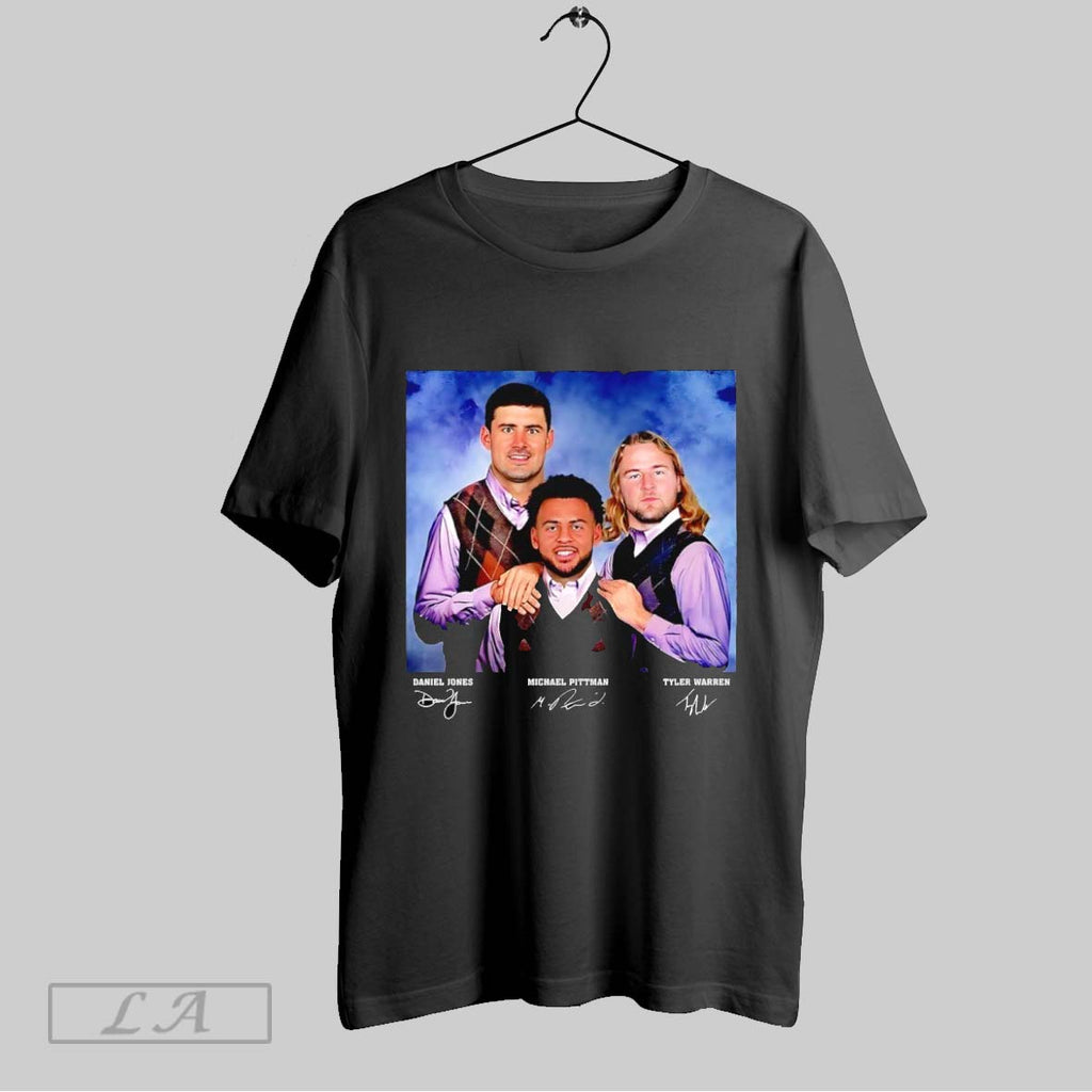 Original Michael Pittman Daniel Jones And Tyler Warren Indianapolis Colts Step Brothers Signature