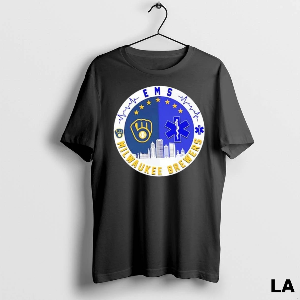 Original Milwaukee Brewers Heartbeat Ems City Skyline