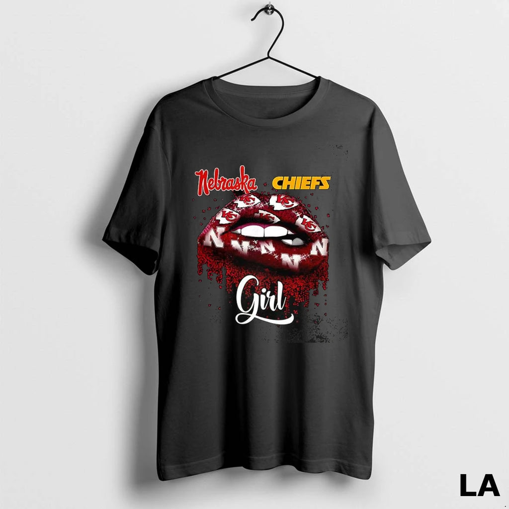 Original Nebraska Cornhuskers X Kansas City Chiefs Lips Girl