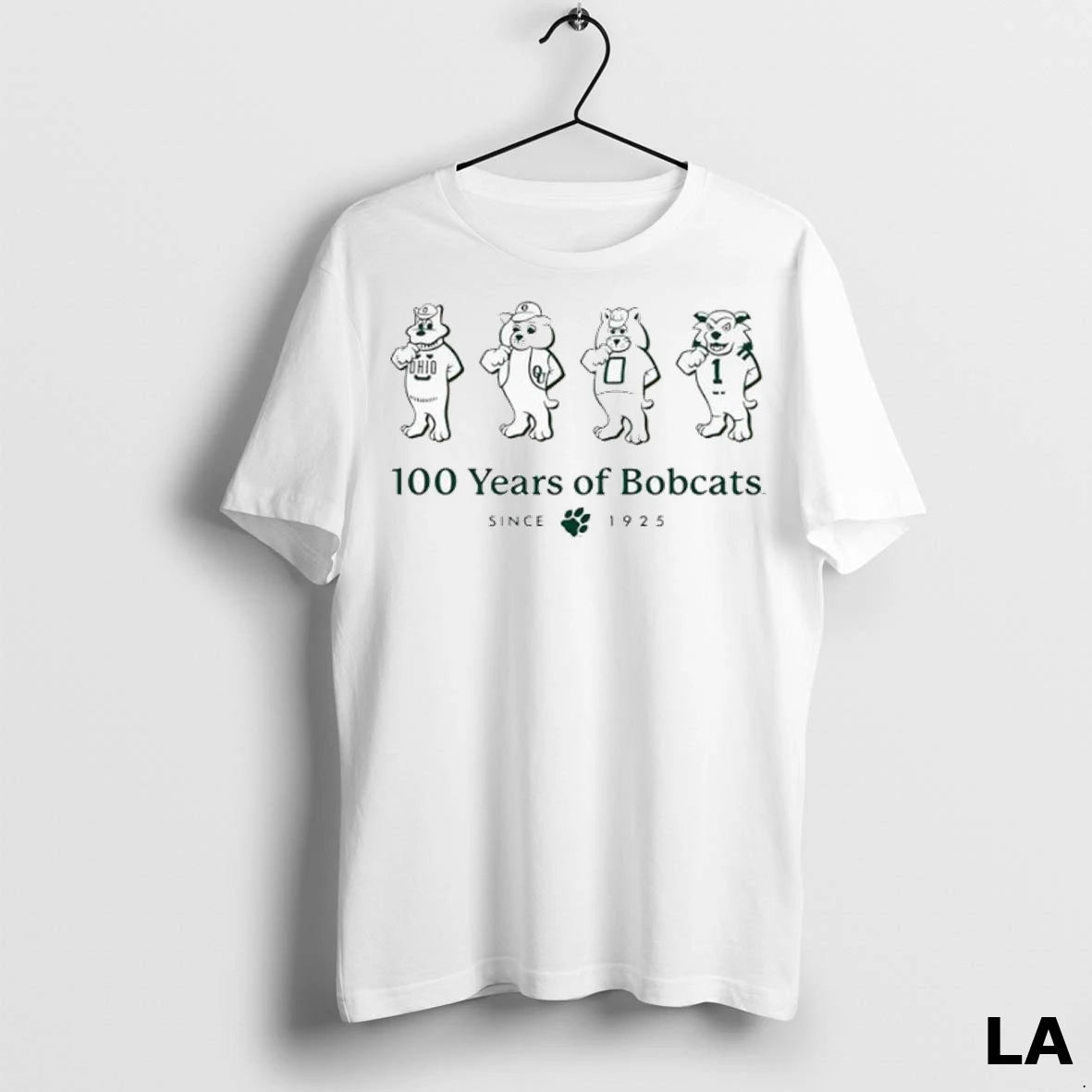Original Ohio 100 Years Of Bobcats Since 1925 Mascots Logo Ladies