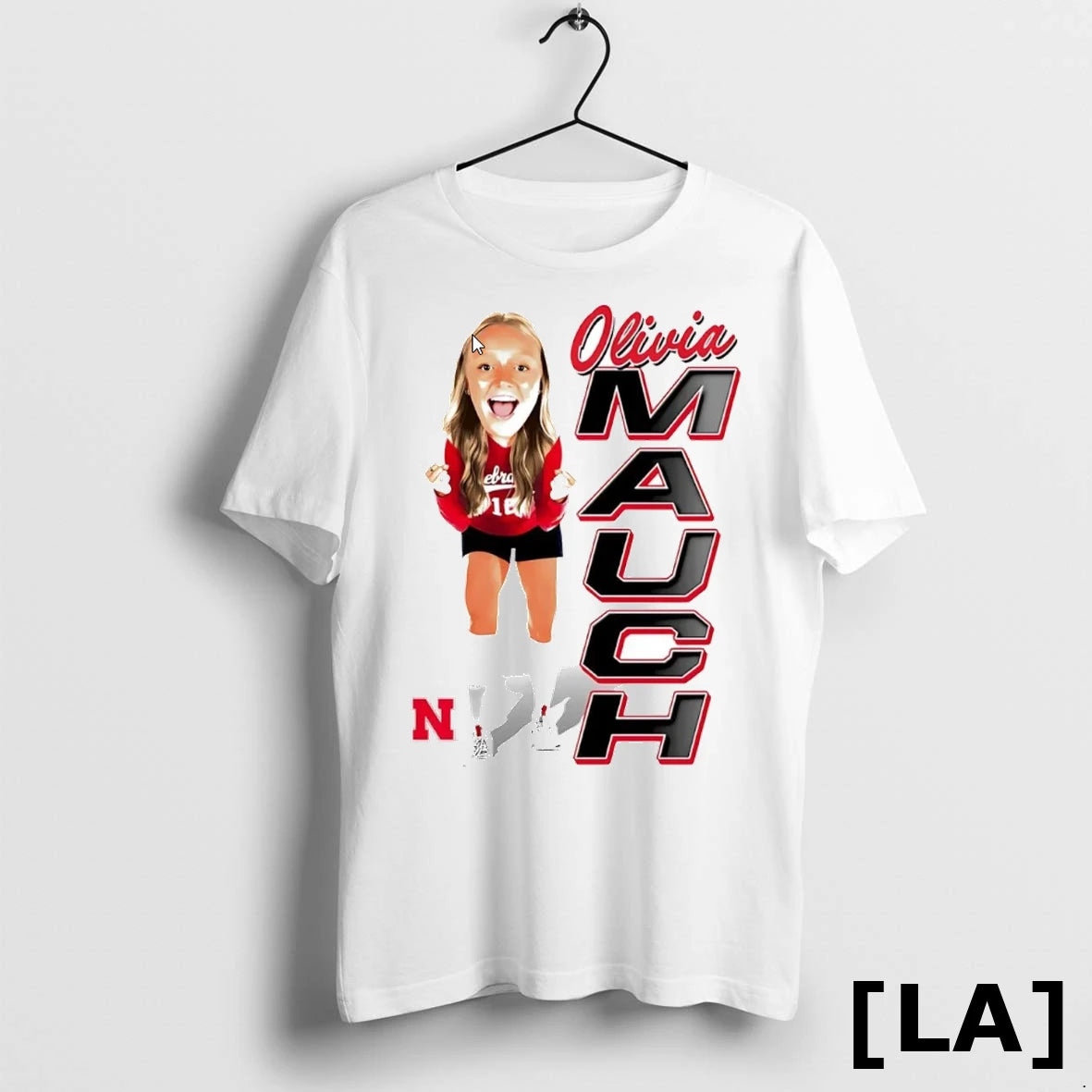 Original Olivia Mauch Caricature Celebration Nebraska Volleyball