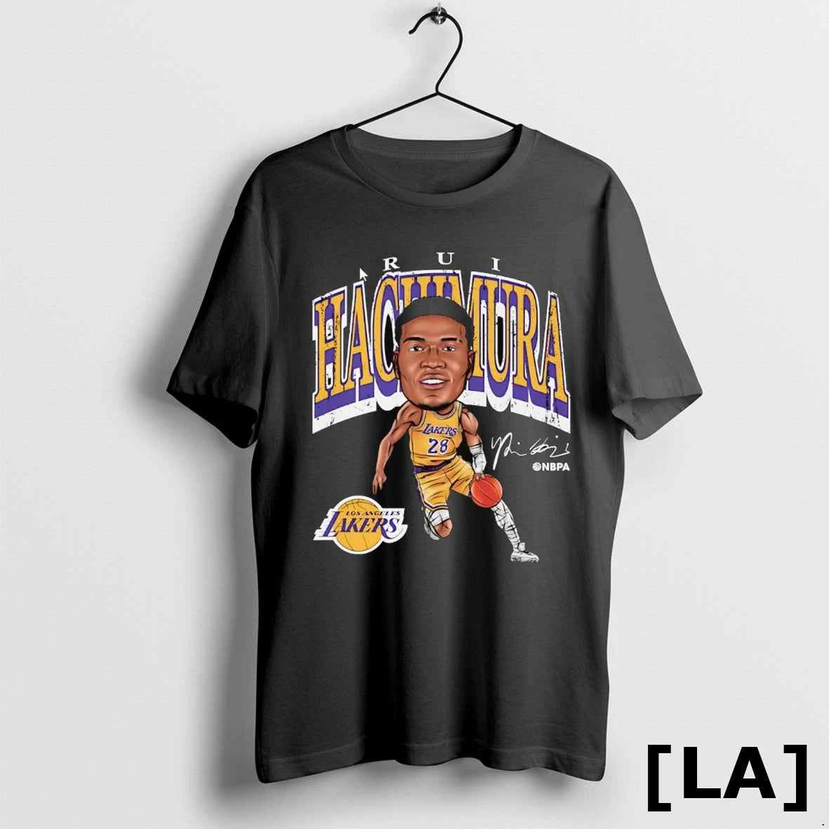 Original Rui Hachimura Cartoon Signature Los Angeles Lakers