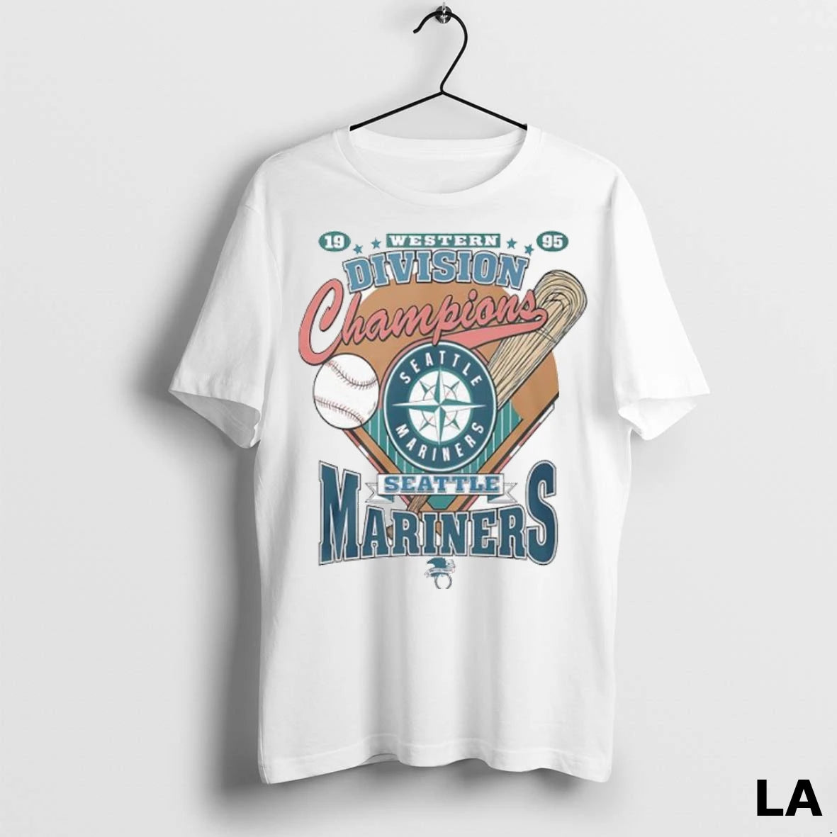 Original Seattle Mariners 1995 Western Division Champions Vintage Logo Ladies