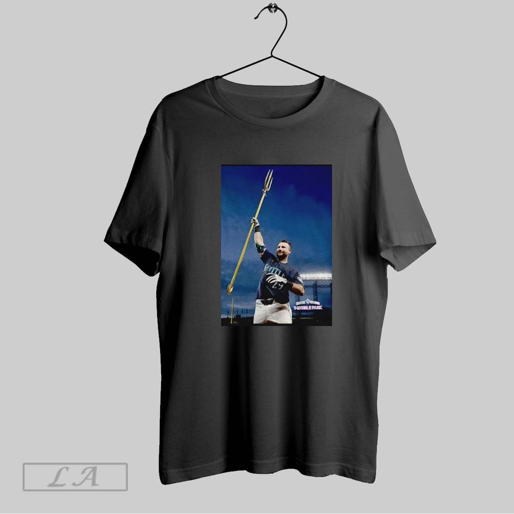 Original Seattle Mariners Cal Raleigh 60th Home Run Holding Trident Big Dumper Trident Up