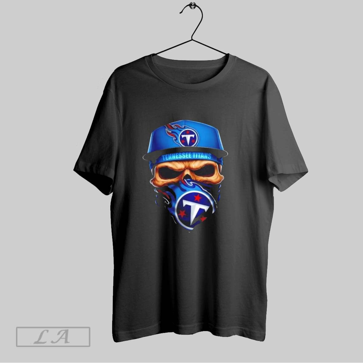 Original Skull Wearing A Face Scarf Tennessee Titans Football