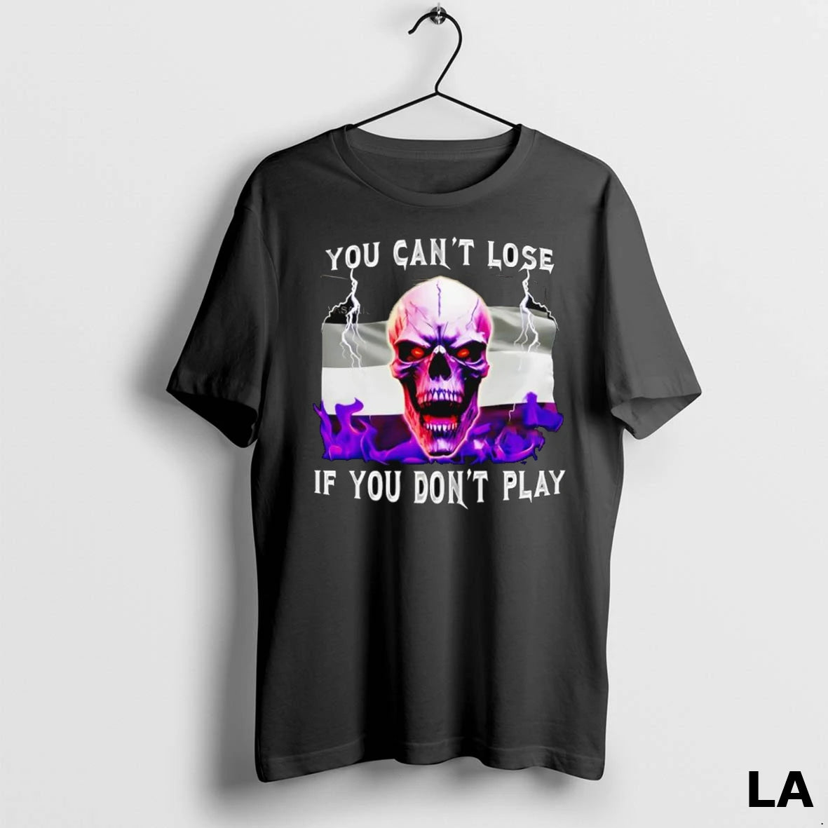 Original Skull With Purple Flag You Cant Lose If You Dont Play