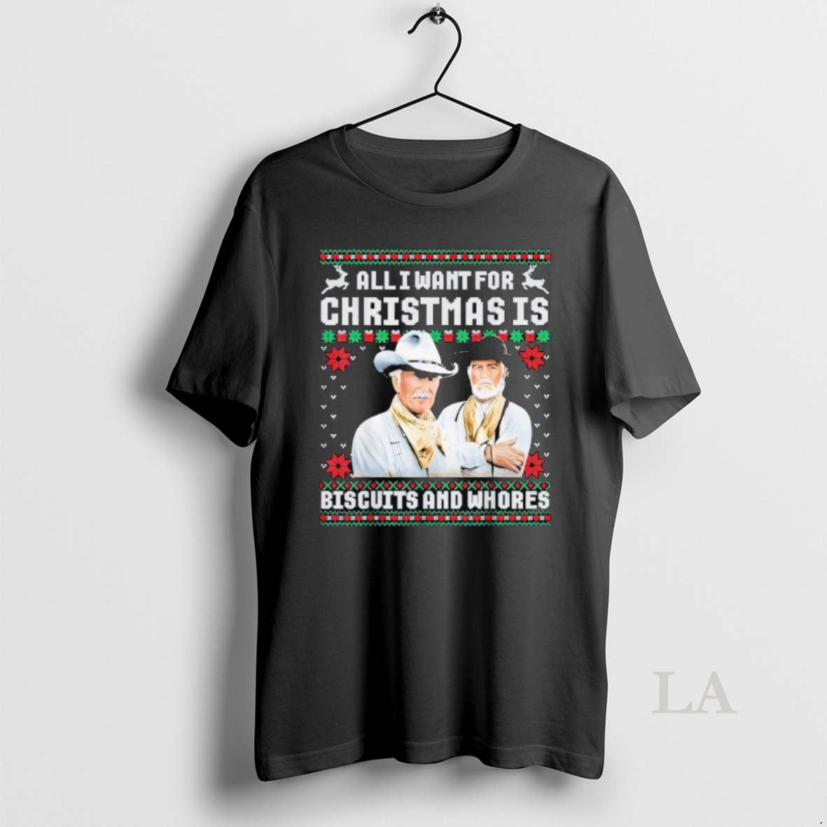 Original Western Cowboys Biscuits And Whores Christmas Quote Retro
