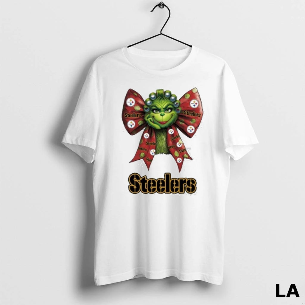 Original Women Grinch Bow Tie Steelers Logo
