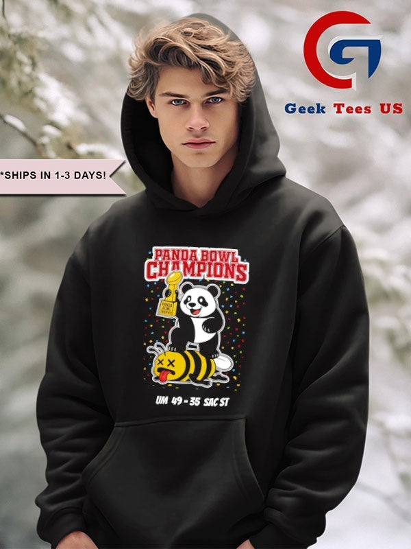 Panda Bowl Champions Panda Bee mascot score shirt Unisex , , , Long Sleeve Tee