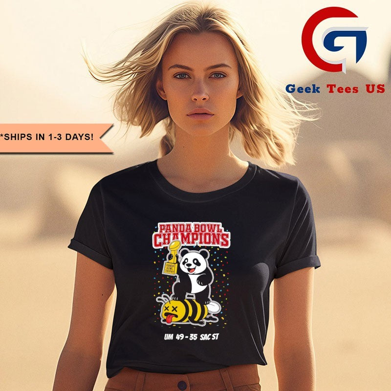 Panda Bowl Champions Panda Bee mascot score shirt Unisex , , , Long Sleeve Tee