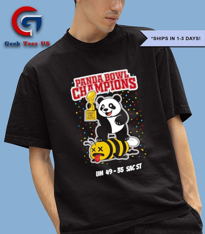 Panda Bowl Champions Panda Bee mascot score shirt Unisex , , , Long Sleeve Tee