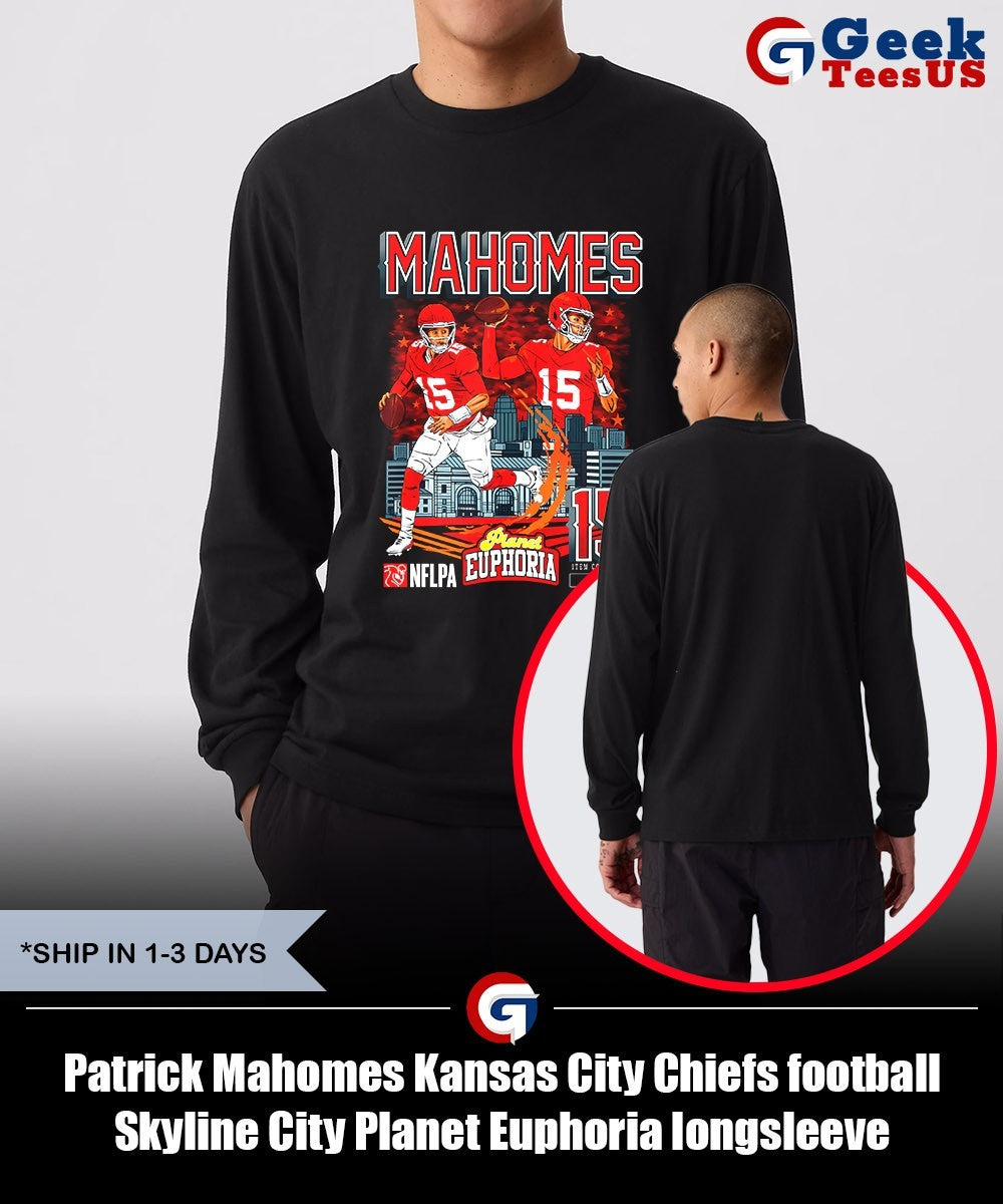 Patrick Mahomes Kansas City Chiefs football Skyline City Planet Euphoria shirt Unisex , , , Long Sleeve Tee