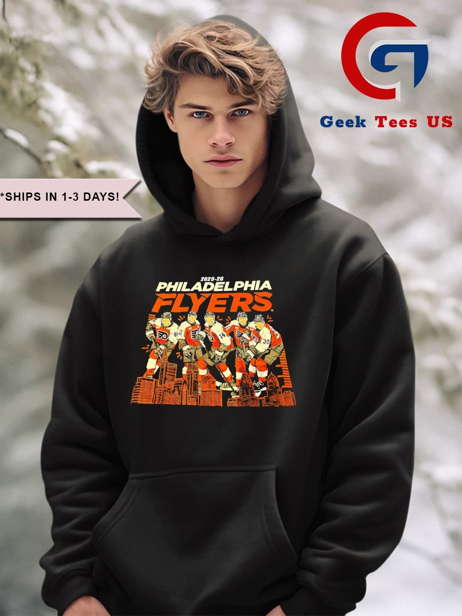 Philadelphia Flyers hockey 2025-2026 players skyline City shirt Unisex , , , Long Sleeve Tee