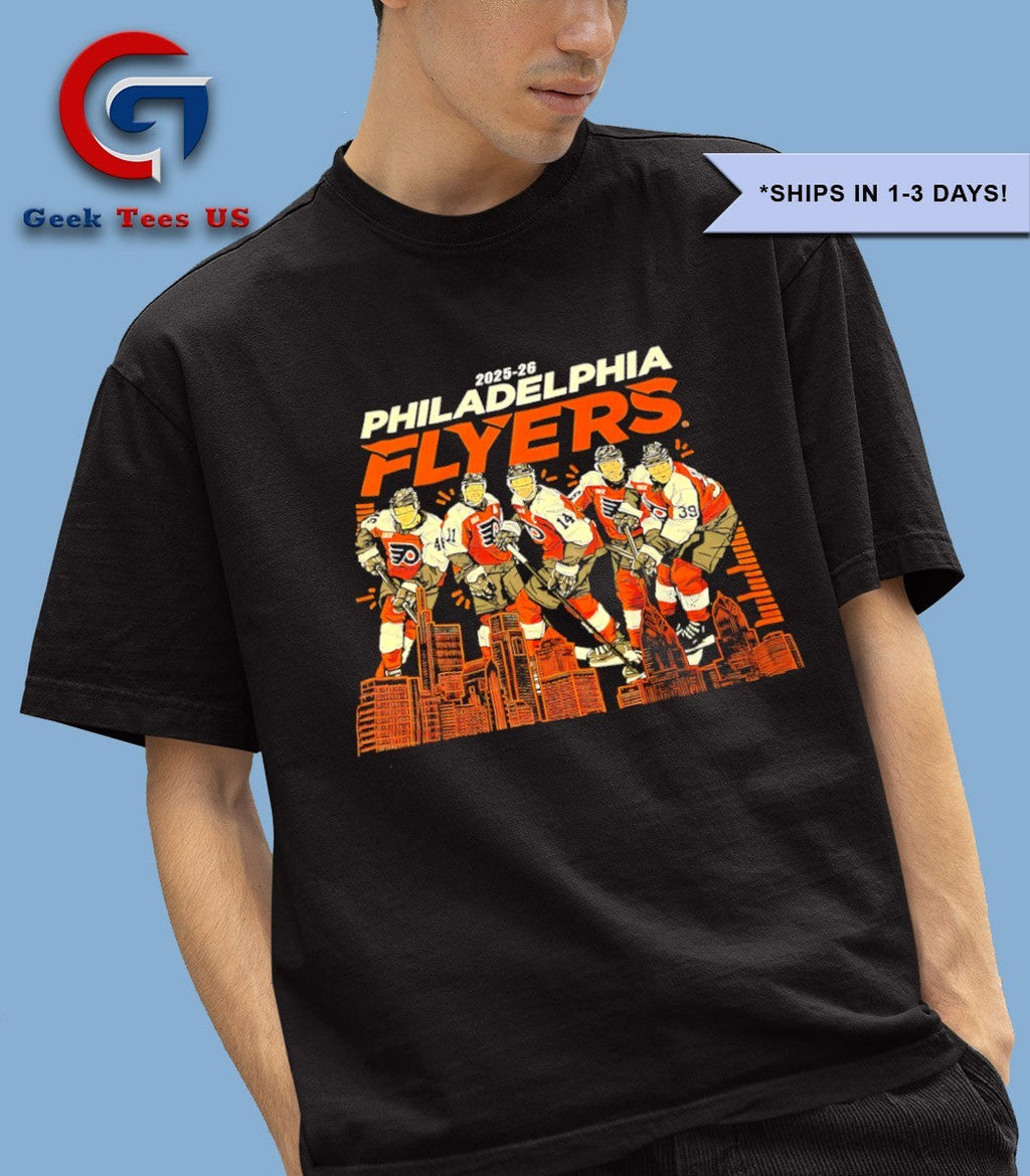 Philadelphia Flyers hockey 2025-2026 players skyline City shirt Unisex , , , Long Sleeve Tee