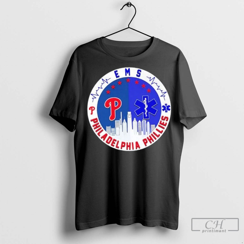 Philadelphia Phillies Heartbeat Ems City Skyline T Shirt Jpg