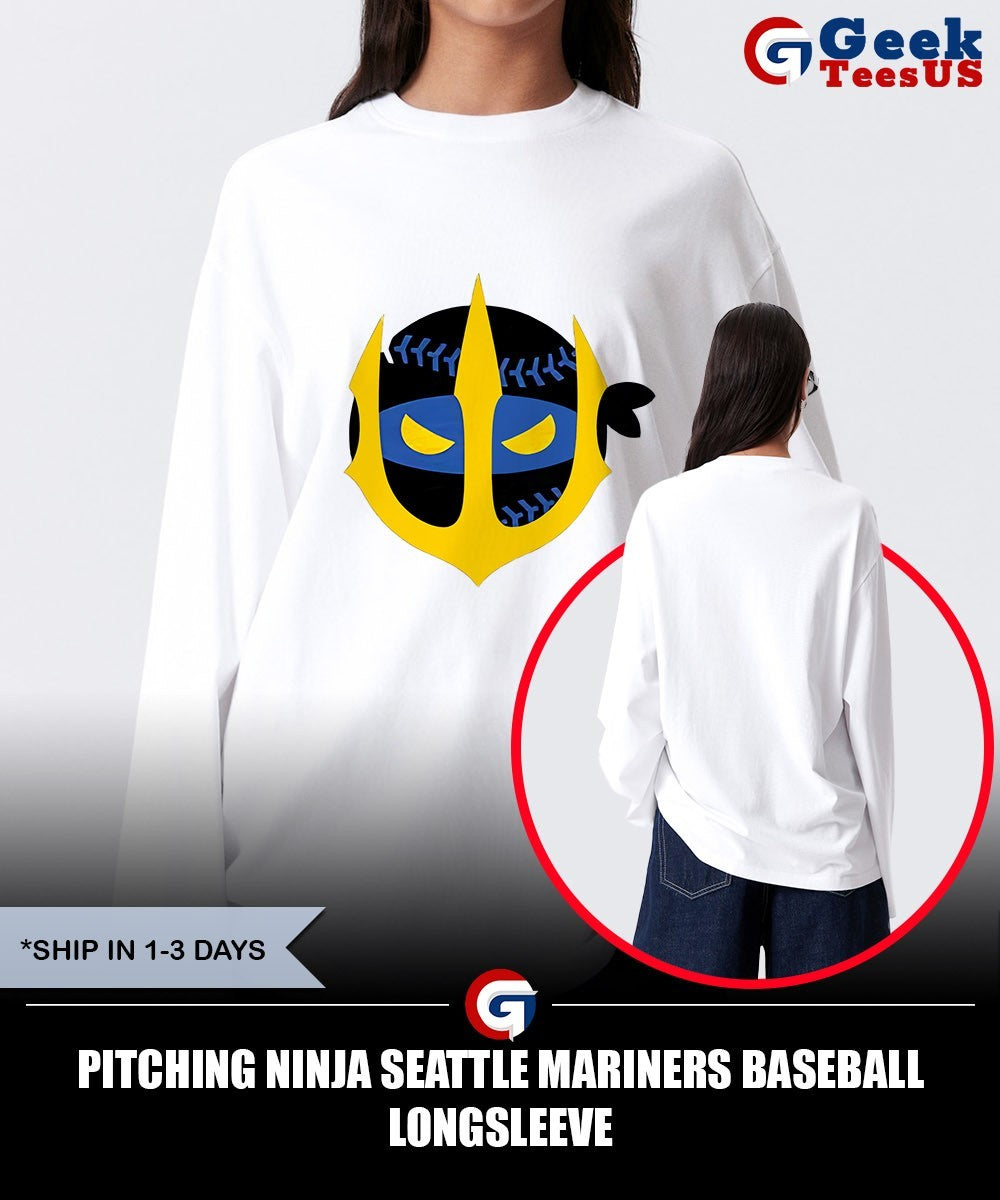 Pitching Ninja Seattle Mariners baseball shirt Unisex , , , Long Sleeve Tee