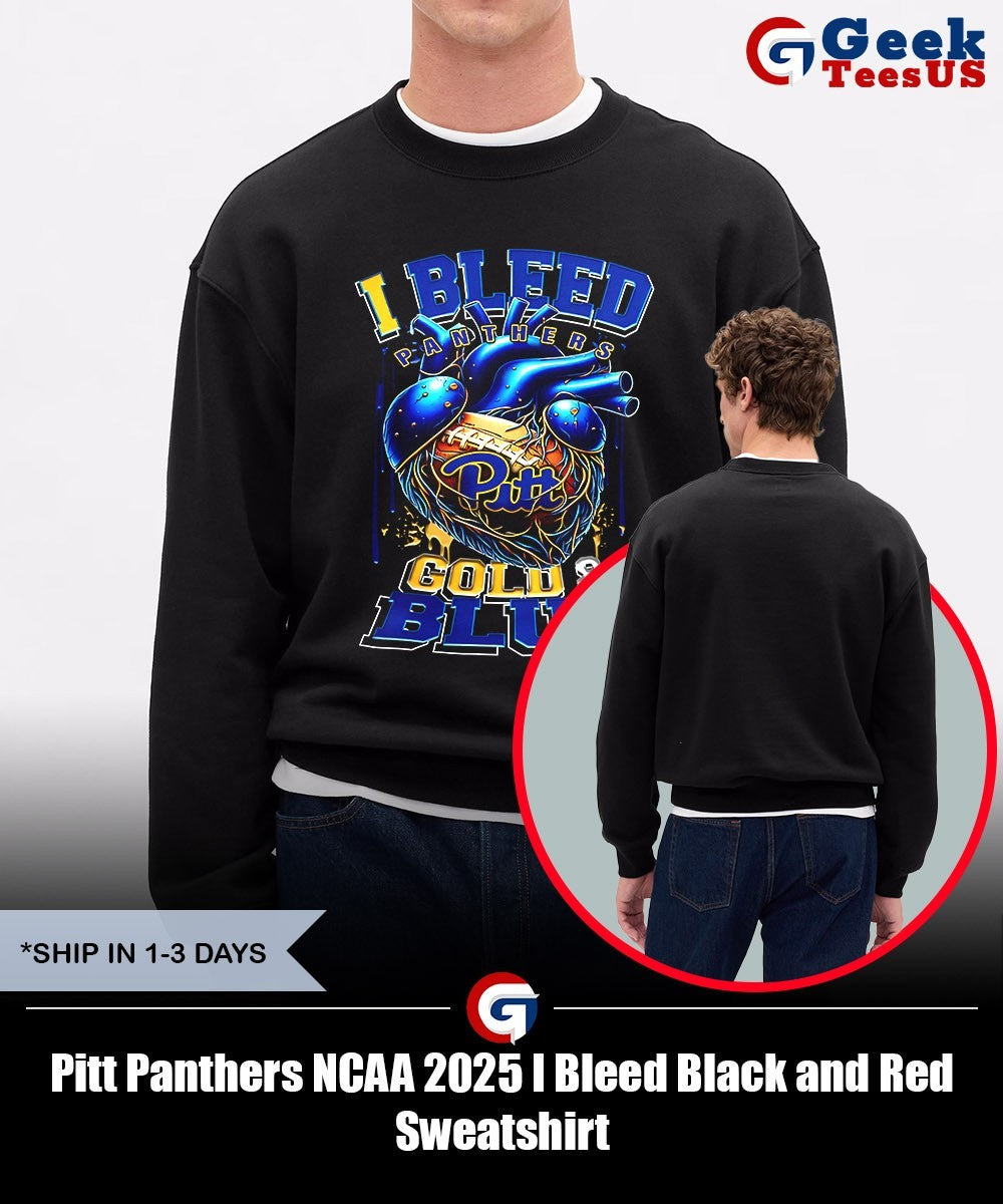 Pitt Panthers NCAA 2025 I Bleed Black and Red shirt Unisex , , , Long Sleeve Tee