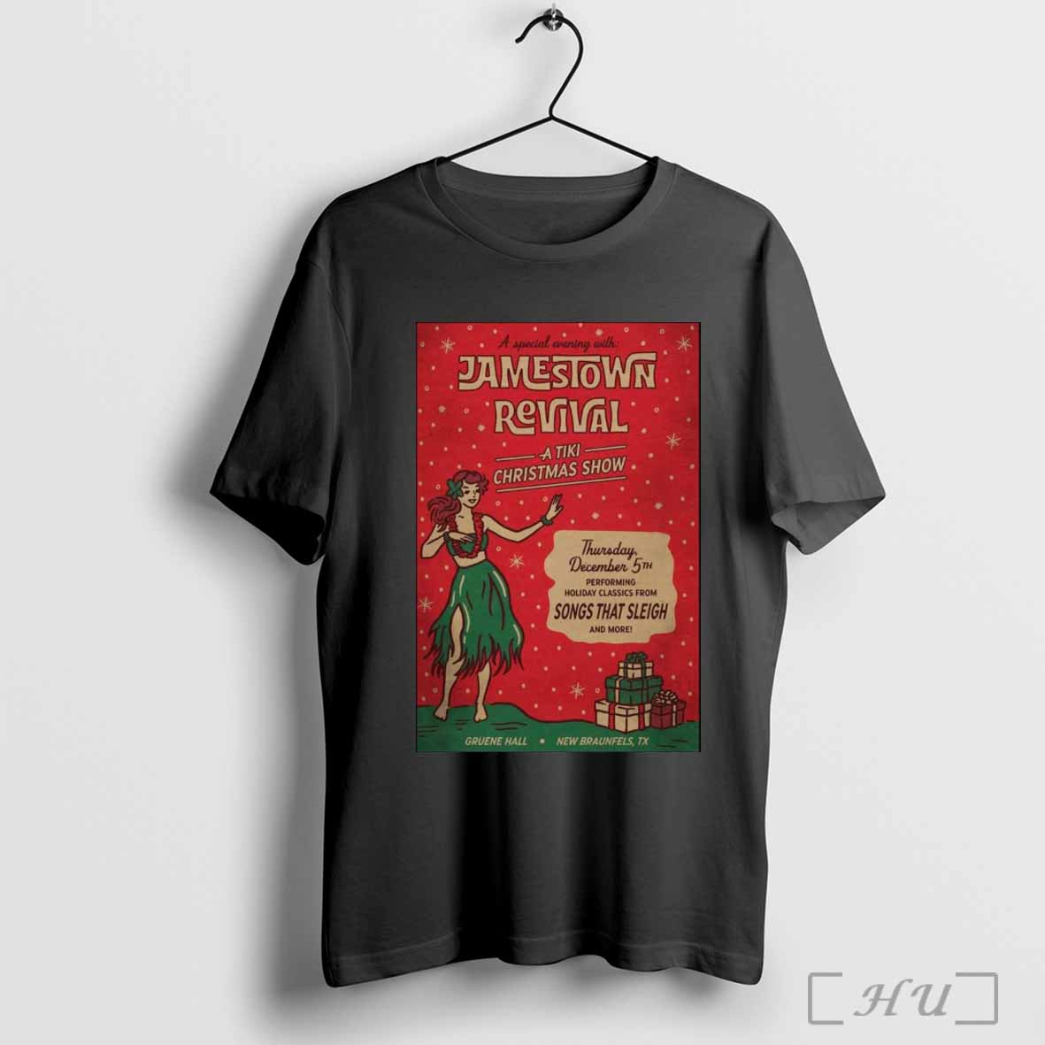 Poster Jamestown Revival A Tiki Christmas Show On Dec 5 2024 In New Braunfels Tx T Shirts