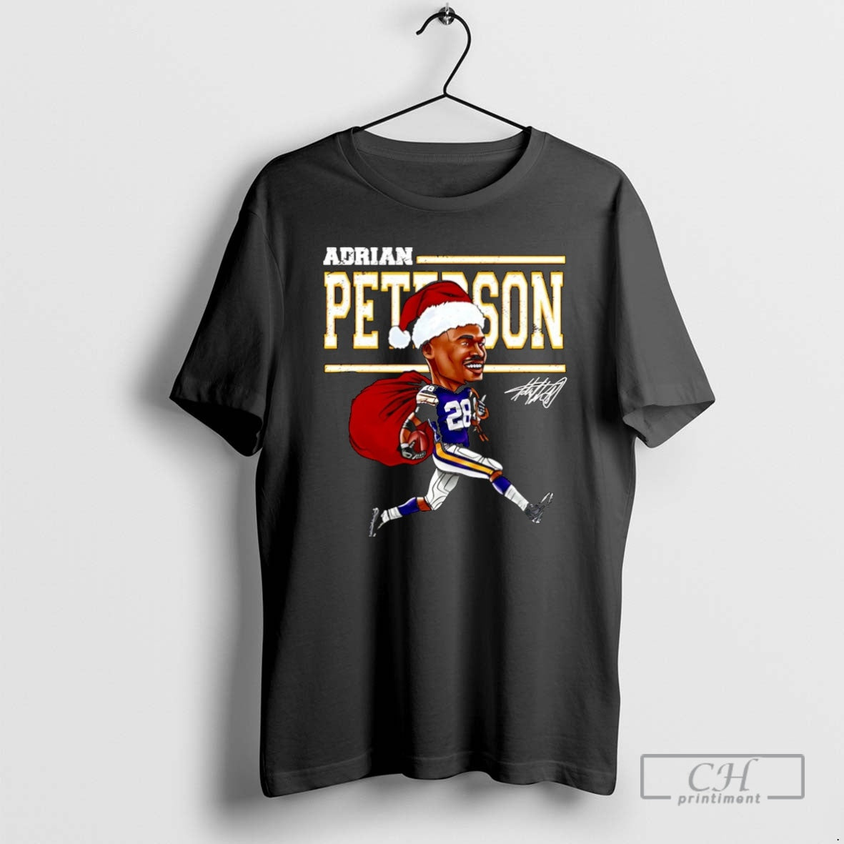 Premium Adrian Peterson Santa Hat Minnesota Cartoon Christmas Shirt Sweater