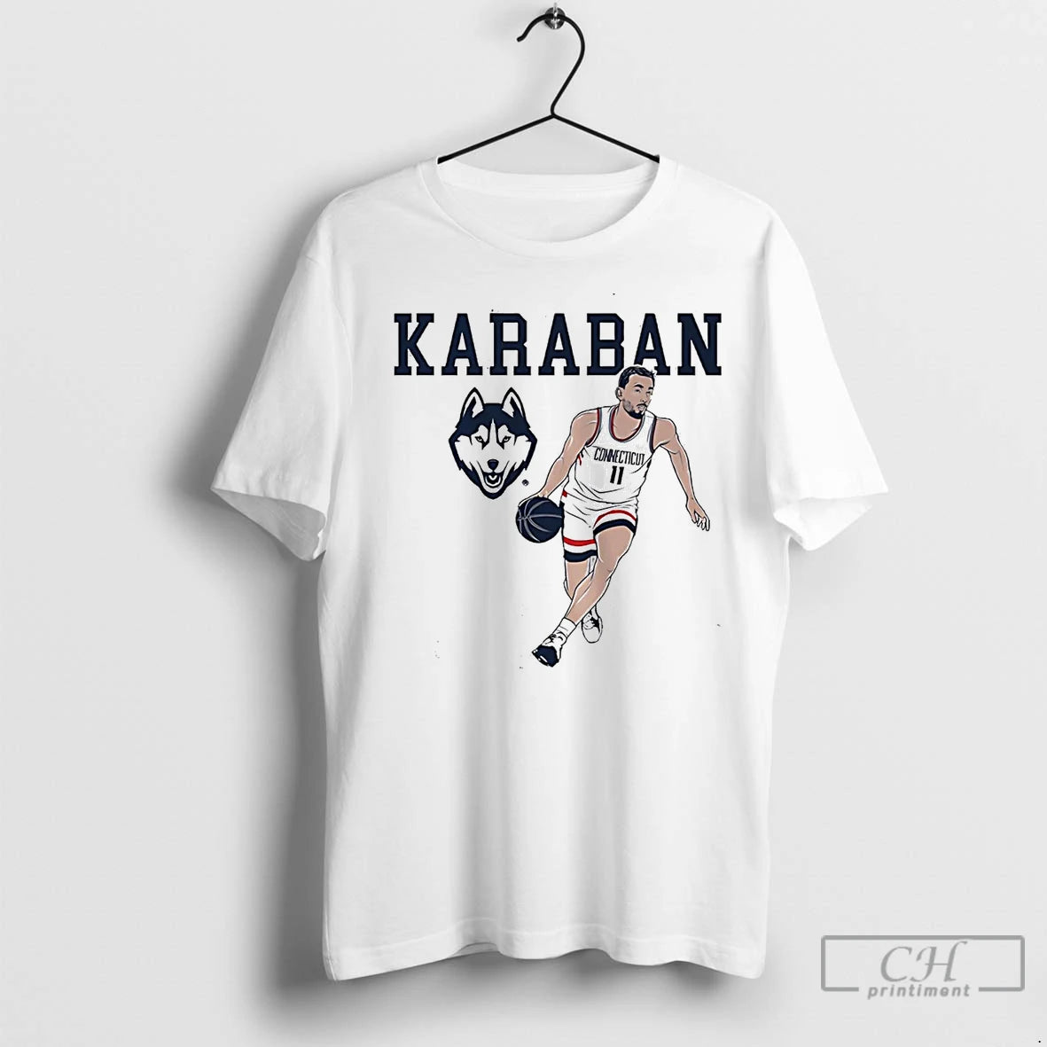 Premium Alex Karaban Dribbling Uconn Huskies