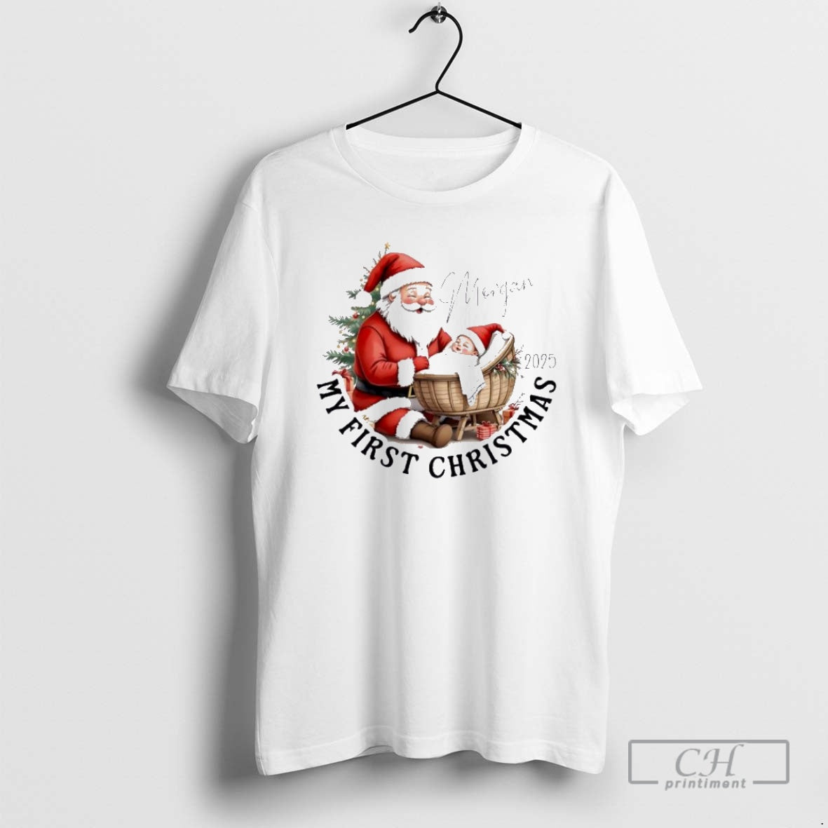 Premium Baby First Christmas Personalized Ornaments White Shirt Sweater