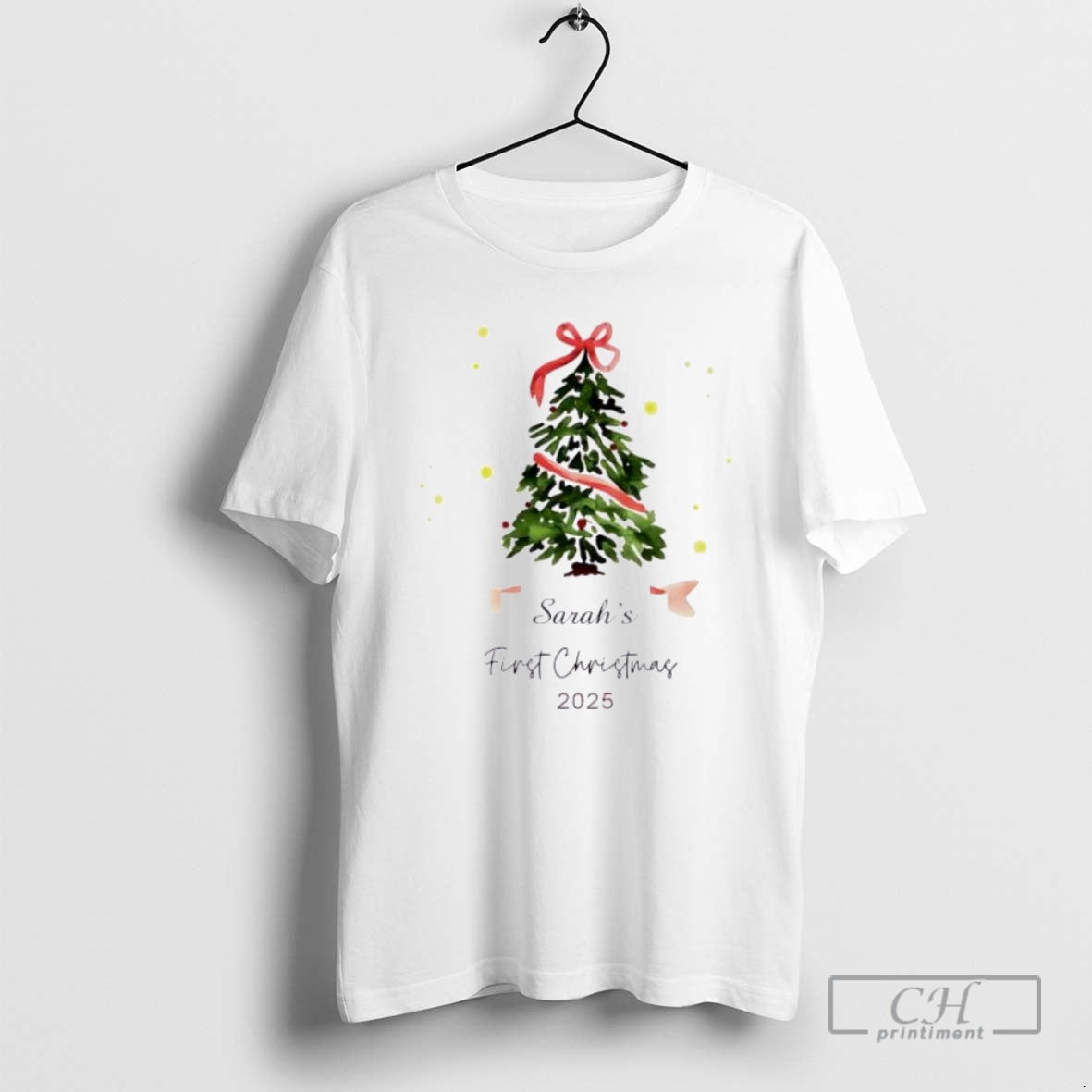 Premium Baby Name First Christmas 2025 Personalized Ornaments White Shirt Sweater