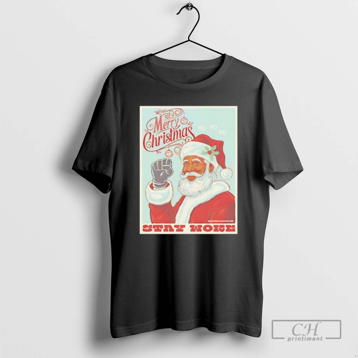 Premium Black Santa Stay Woke Christmas 25 Shirt Sweater