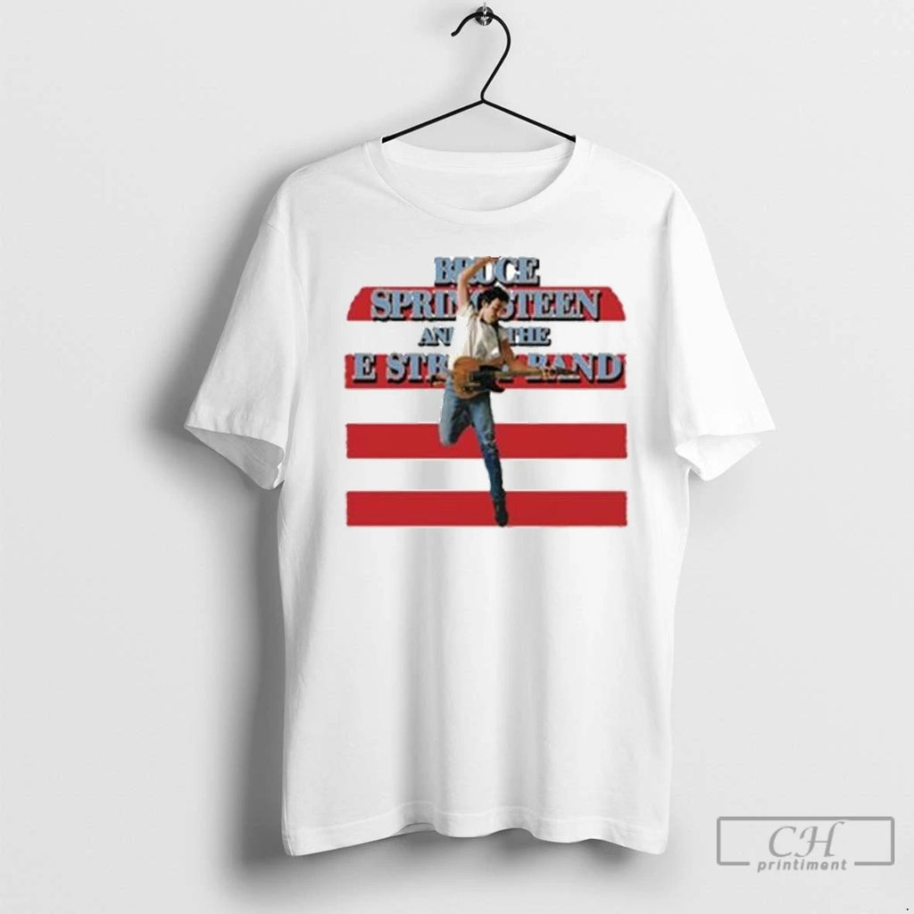 Premium Bruce Springsteen Retro Born In The America Tour Circle White