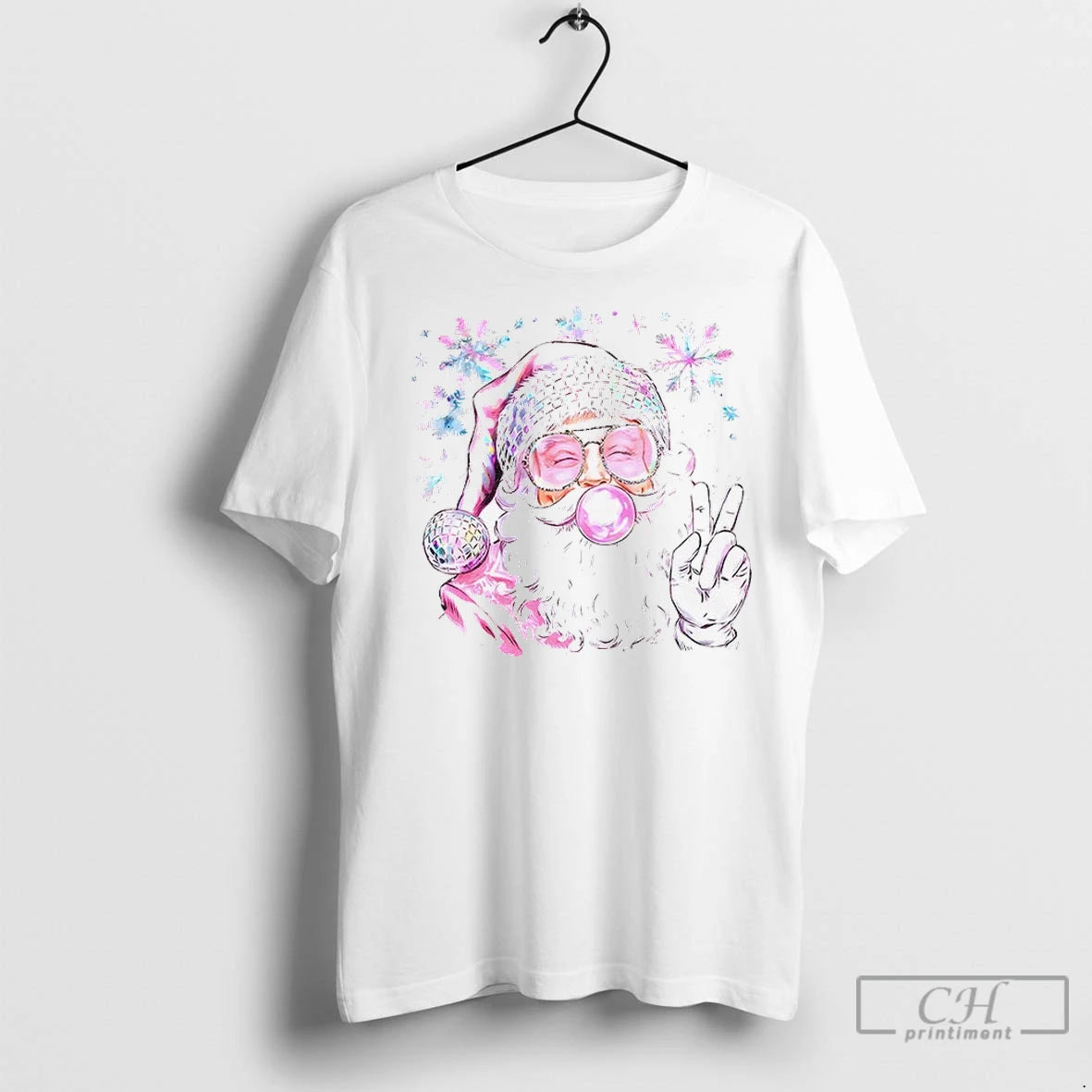 Premium Bubble Gum Christmas Pink Santa