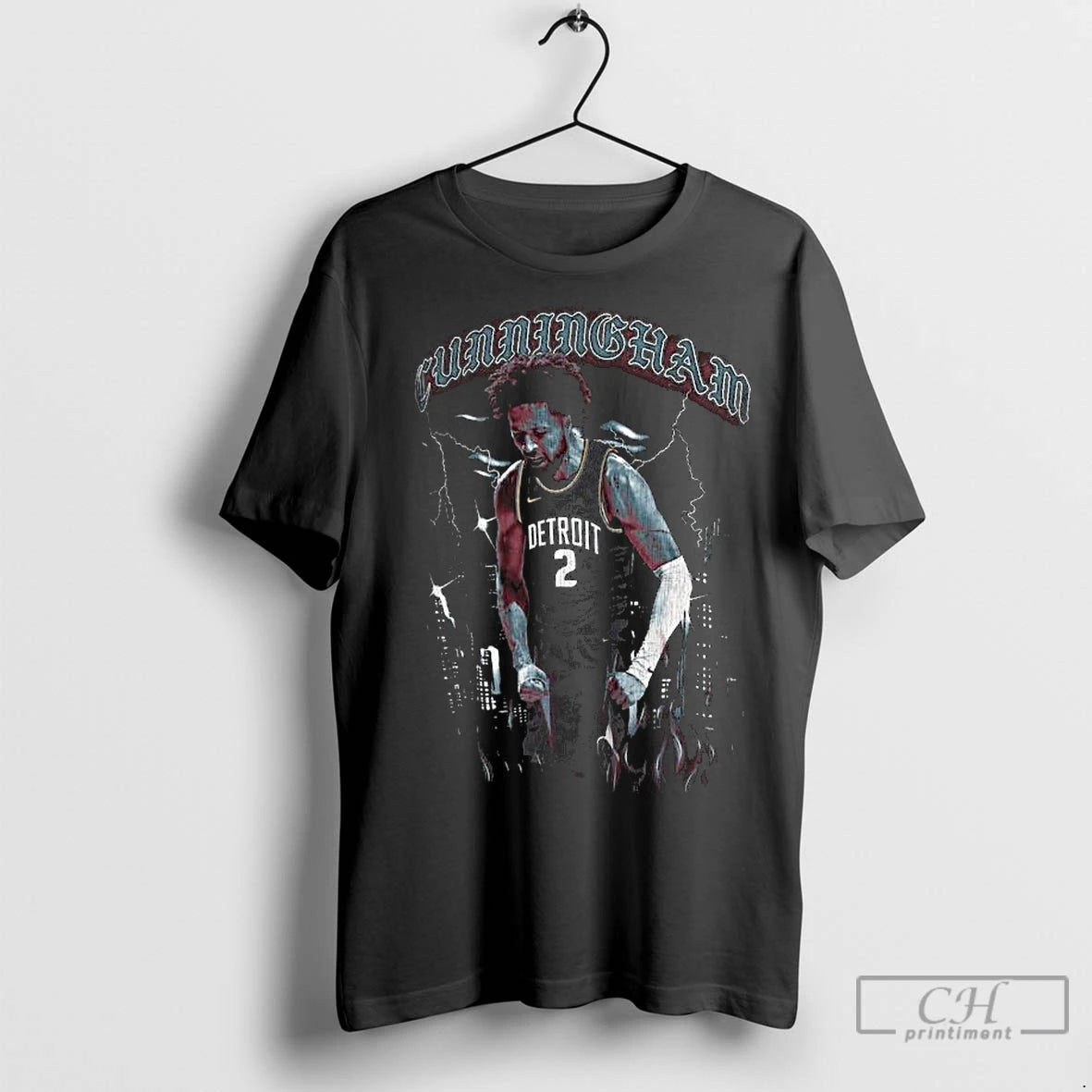 Premium Cade Cunningham Detroit Pistons 2025 2026 City Edition Player Graphic Long Sleve