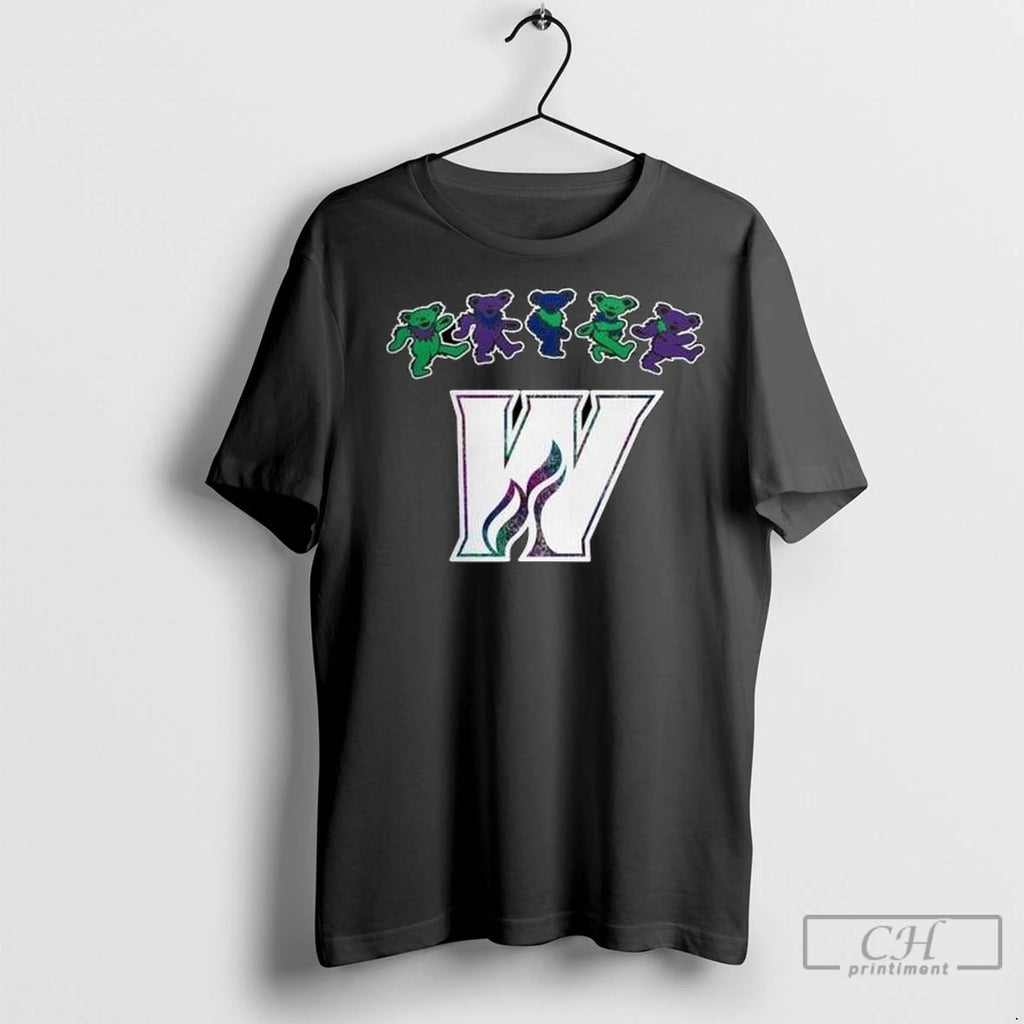 Premium Calgary Wranglers X Grateful Dead 60 Years 2025 Hockey Circle Black