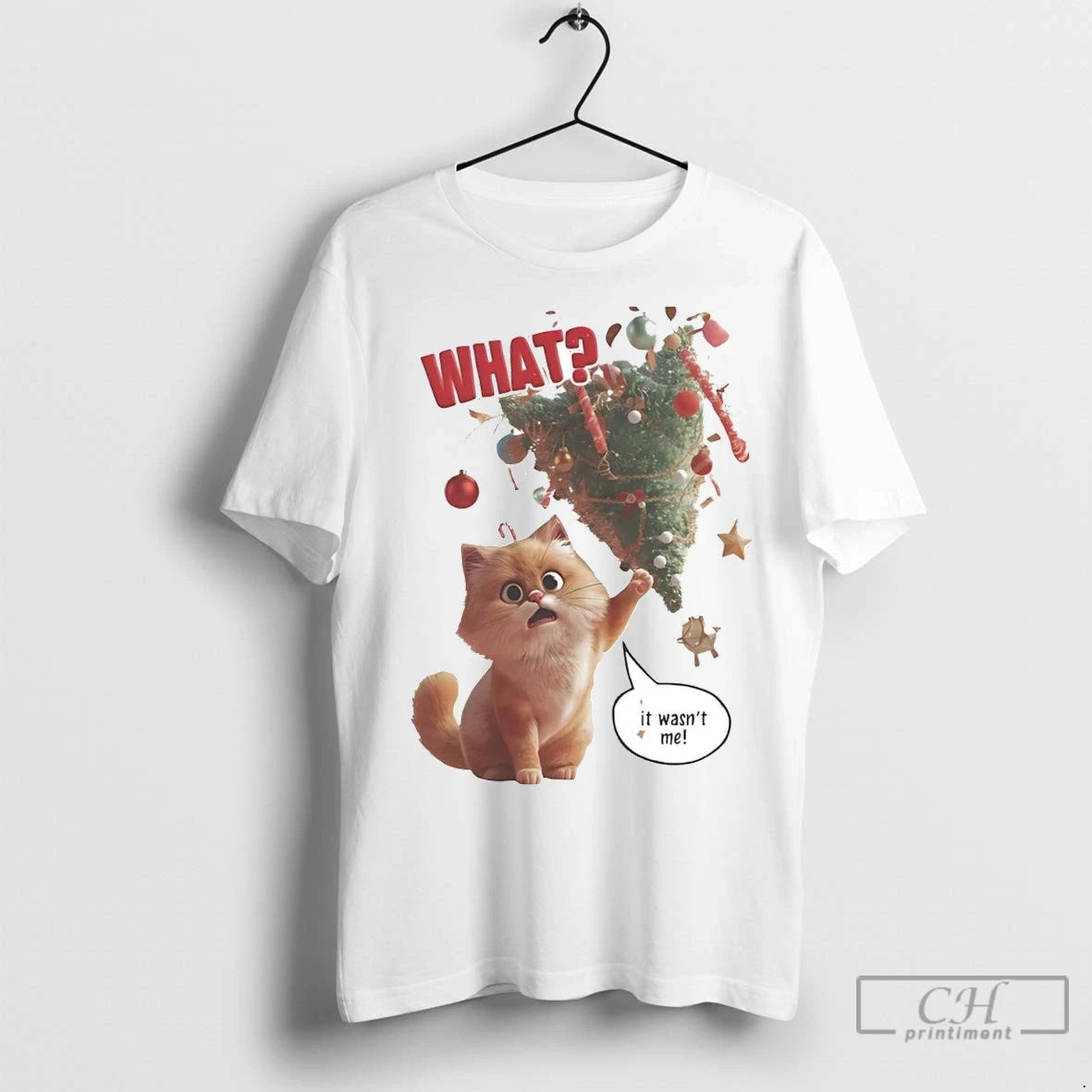 Premium Cat Falling Christmas Tree What It Wasnt Me