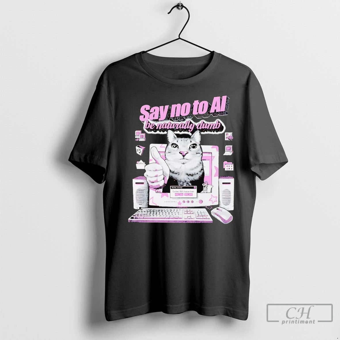 Premium Cat Say No To Ai Be Naturally Dumb