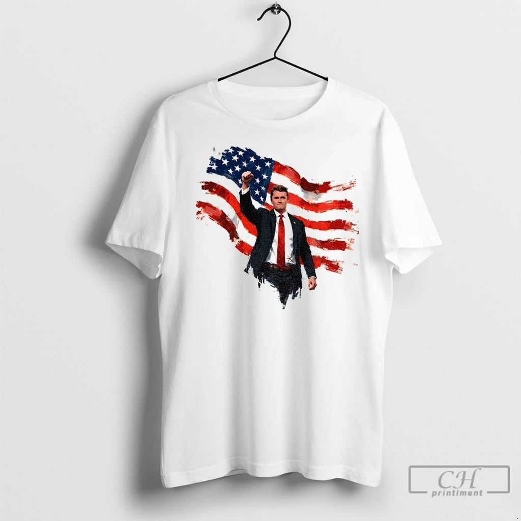Premium Charlie Kirk Patriotic Raised With American Flag 1
