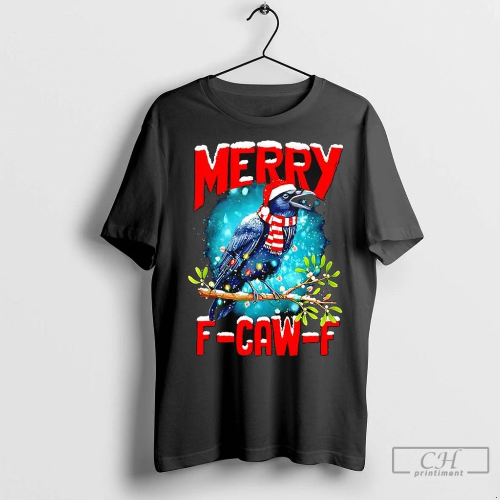 Premium Christmas Xmas Vibes Crow Holiday Spirits Merry F Caw F