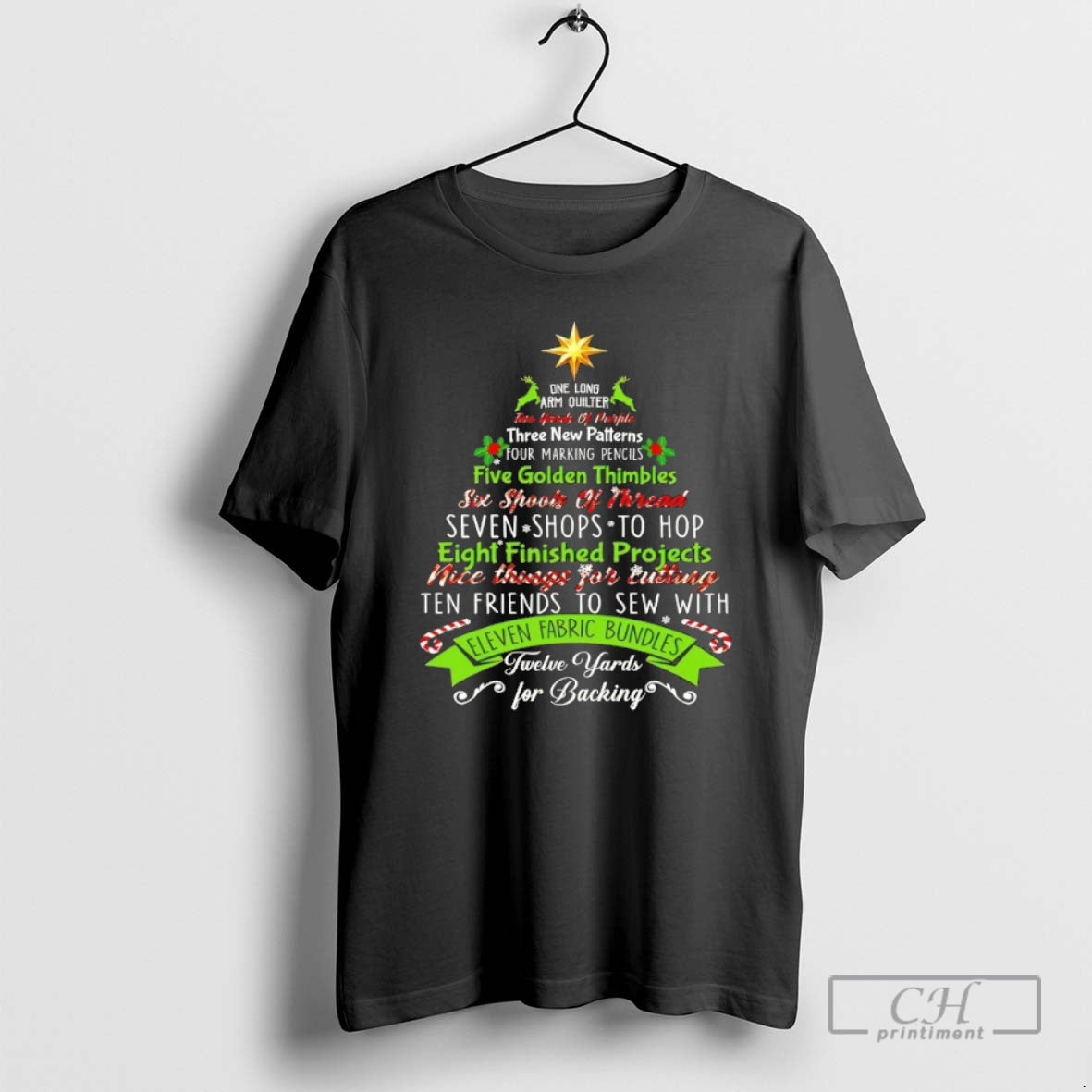 Premium Christmas Tree Eleven Fabric Bundles Twelve Yards For Backing Shirt Sweater