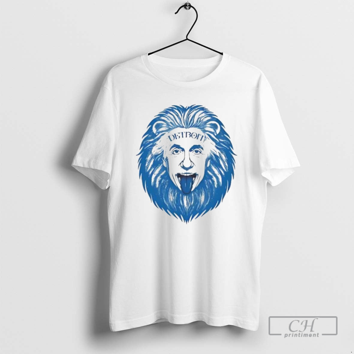 Premium Detroit Einstein Tongue Out Lion Retro Style Baseball Shirt Sweater