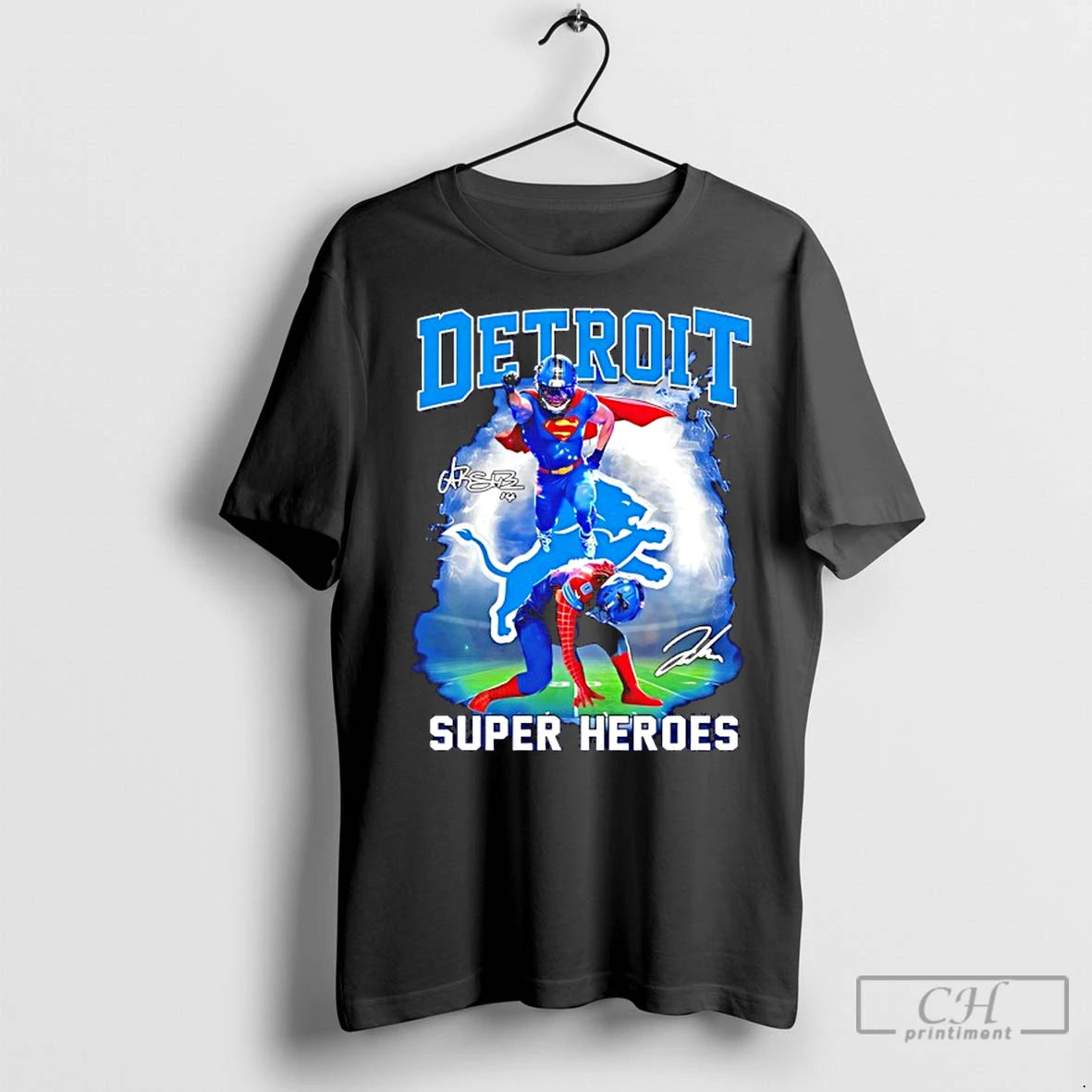Premium Detroit Lions Super Heroes Signature