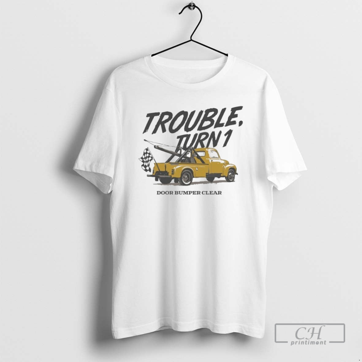 Premium Dirty Mo Media Trouble Turn 1 Door Bumper Clear Shirt Sweater
