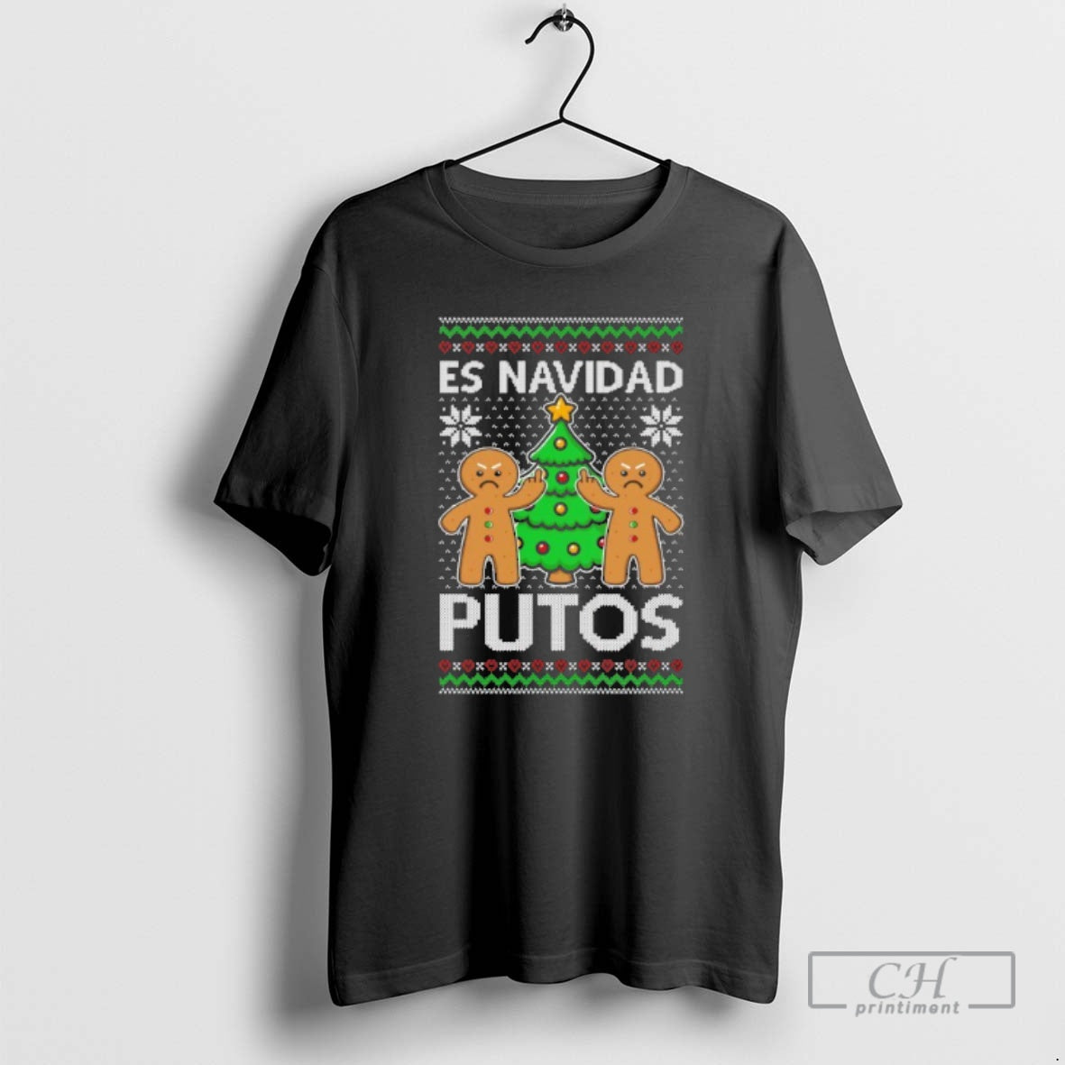 Premium Es Navidad Putos Ugly Christmas Sweat Shirt Sweater