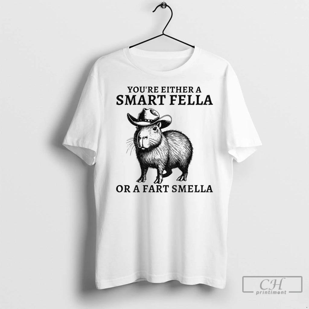 Premium Fella Capybara 90s Youre Either A Smart Fella Or A Fart Smella