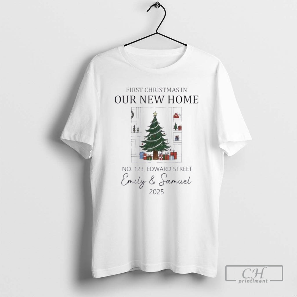 Premium First Christmas In Our New Home Ornaments Ornaments White Shirt Sweater