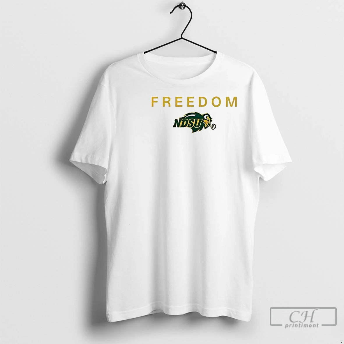Premium Freedom North Dakota State Bison Football Logo Circle White