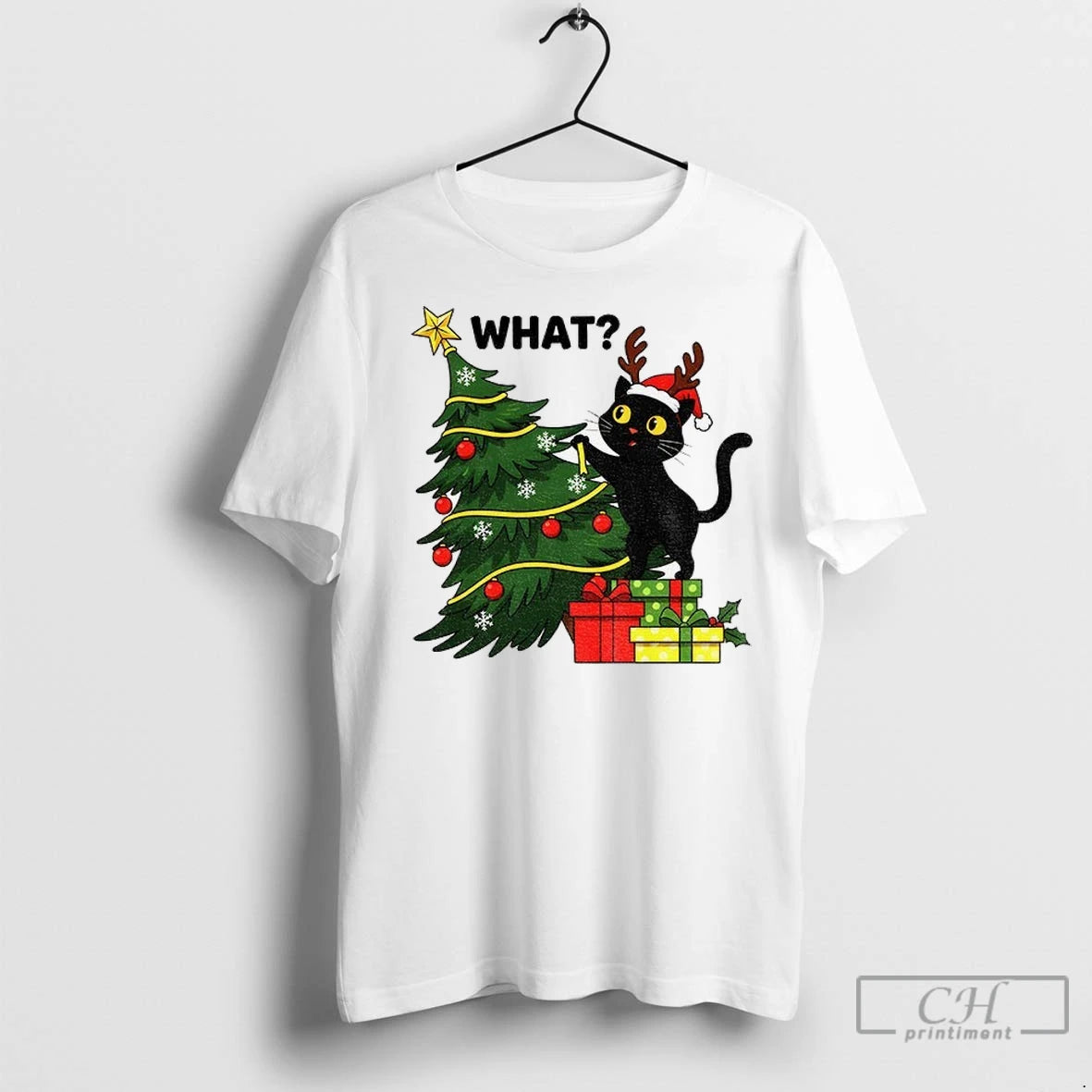 Premium Funny Cat Christmas What Christmas Tree Knocked Over