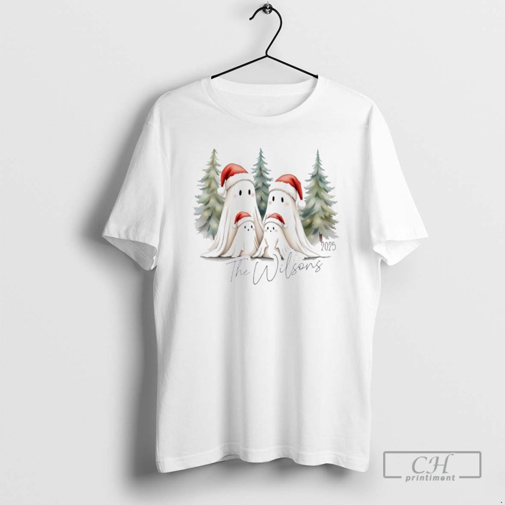 Premium Ghost Family Christmas Personalized Ornaments White Shirt Sweater