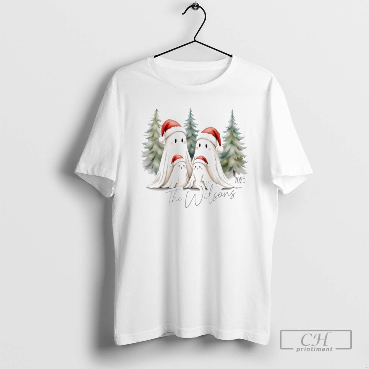 Premium Ghost Family Christmas Personalized Ornaments White Shirt Sweater