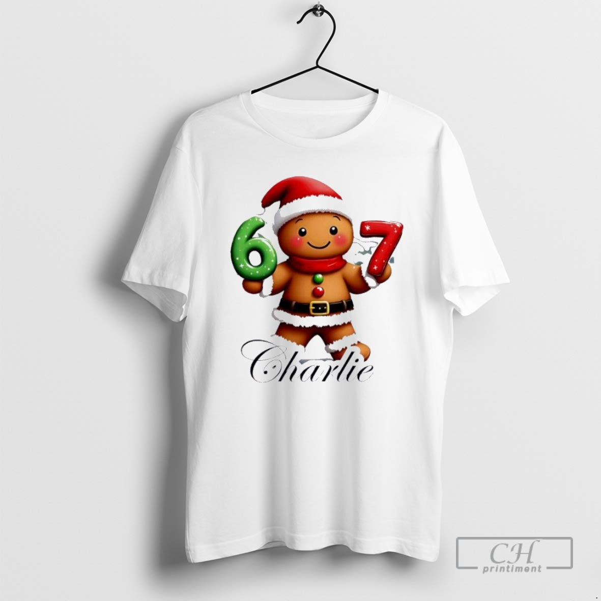 Premium Gingerbread Man Cute Six Seven Christmas Personalized Ornaments White Shirt Sweater