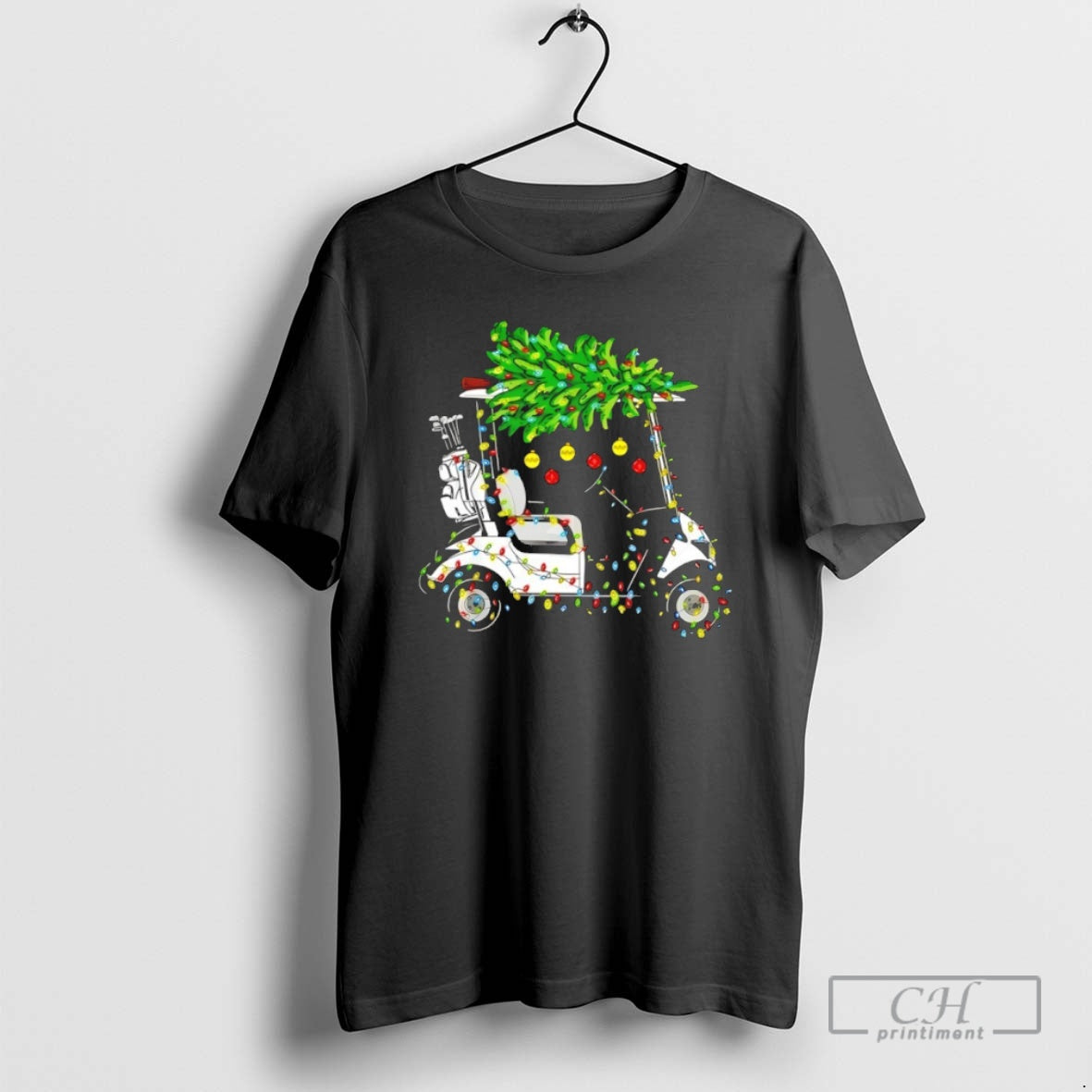 Premium Golf Cart Christmas Tree Lights Shirt Sweater