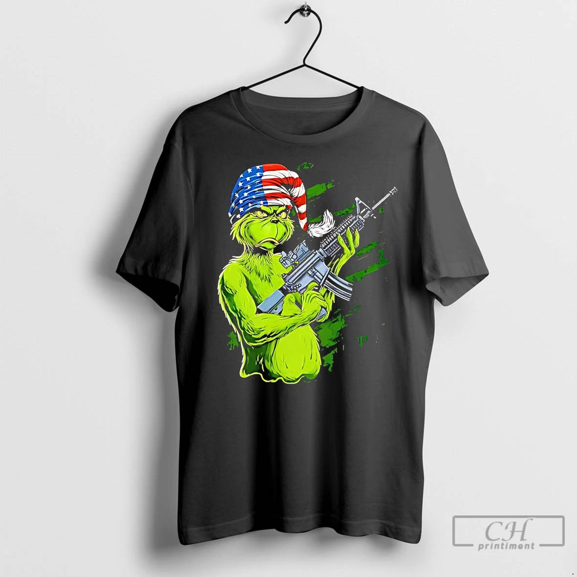 Premium Grinch American Flag Bandana Ar 15 Mean One