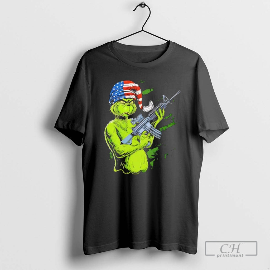 Premium Grinch Assault Rifle Cynical Expression Shirt Sweater